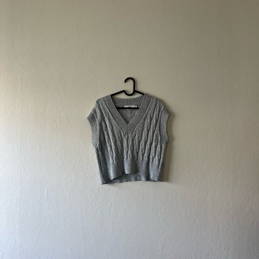 Silver Metallic Sweater Vest